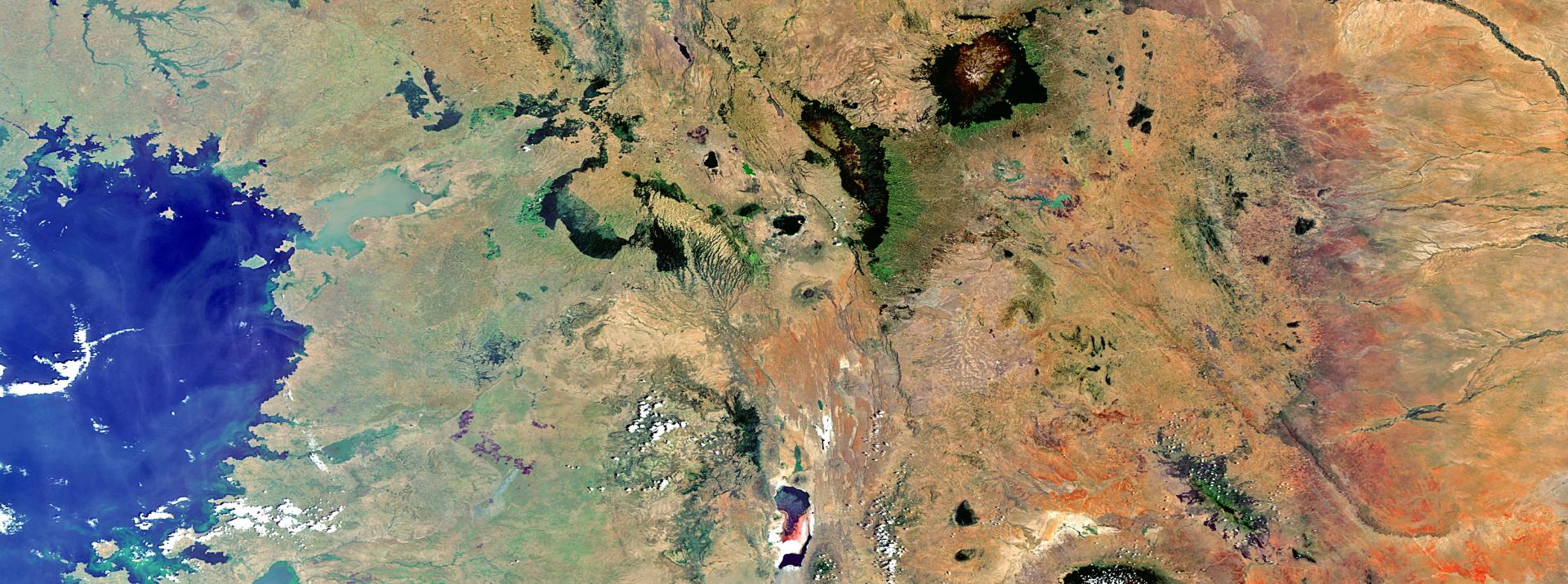 The border region of southern Kenya and northern Tanzania – with a small portion of south eastern Uganda (c) ESA