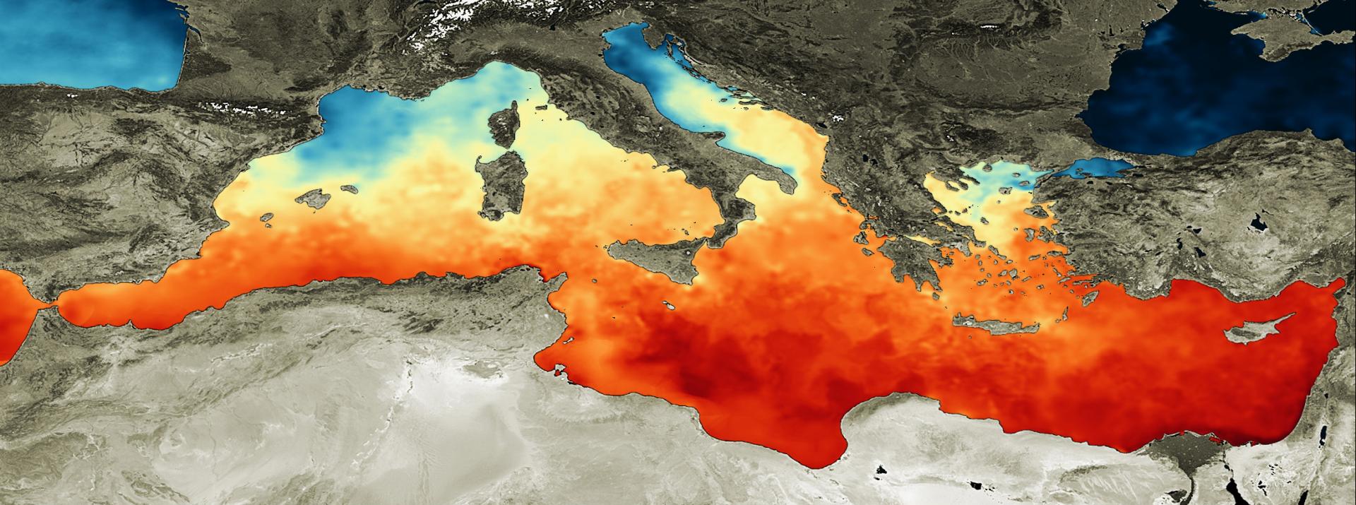 Mediterranean sea surface temperature (c) ESA